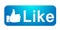 Facebook like icon thumb up vector banner illustrations on white background