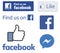 Facebook logos and like thumb vectors