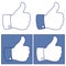 Facebook Thumb Up Like Button Icons Set