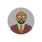 Faceless business man avatar illustration / circle