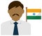Faceless business man with national flags / India. vector illustration.