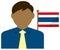 Faceless business man with national flags / Thailand. vector illustration.