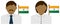 Faceless business person illustration with national flags / India