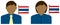 Faceless business person illustration with national flags / Thailand