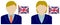 Faceless business person illustration with national flags / UK