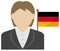 Faceless business woman with national flags / Germany. vector illustration.