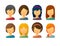 Faceless female avatars with various hair styles