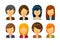 Faceless female avatars wearing suit with various hair styles