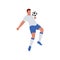 Faceless Footballer Player Hitting Ball From Chest On White