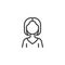 Faceless girl avatar line icon