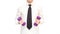 Faceless male businessman in white shirt with tie holds dumbbells in his hands.