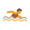 Faceless man swimming in the water vector illustration isolated