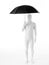 Faceless man umbrella full body