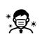 Faceless man upper body wearing a mask vector illustration icon