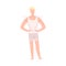 Faceless Man in White Tank Top and Underpants, Male Body Inverted Triangle Shape Flat Style Vector Illustration