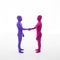 Faceless people shake hands