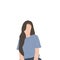 Faceless portrait illustration or silhouette of an abstract female with a t-shirt