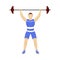 Faceless Young Man Lifting Dumbbell On White