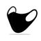 Facemask vector mockup icon. Black face mask ppe anti dust mask shape template