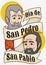 Faces behind Ribbon for Saints Peter and Paul`s Day, Vector Illustration