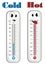 Faces of cold and hot thermometers
