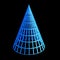 Faceted blue 3d cone