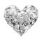 Faceted diamond heart. Crystal sparkling heart on a white background. 3d rendering.