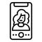 Facetime call icon, outline style