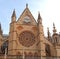 Fachada de la Catedral de LeÃ³n, con el roseton y otros elementos del gotico