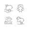 Facial and body treatments linear icons set
