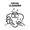Facial Cleanser Vector Black Illustrations