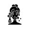 Facial cleansing device black glyph icon