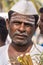 Facial closeup of man with hat at meeting  Siddanakolla  Karnataka  India