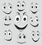 Facial expressions, cartoon face emotions