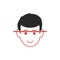 Facial identify isolated vector illustration. Simple icon design.