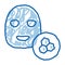 Facial Mask Honeycomb doodle icon hand drawn illustration