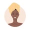 Facial massage. African woman portrait with lymphatic massage scheme. Morning routine. Skin care concept. Vector