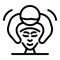 Facial massage icon, outline style