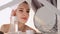 facial procedure skin health woman face mirror