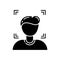 Facial recognition black glyph icon