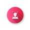Facial recognition pink flat design long shadow glyph icon
