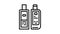 facial toner and lotion line icon animation