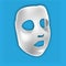 Facial White Sheet cosmetic cloth face mask. Realistic vector. Skincare, cosmetic beauty procedures for skin rejuvenation,