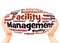 Facility Management word cloud hand sphere concept