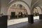 Facing arches and pillars of medieval covered walkway, Chiavari