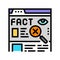 fact check news media color icon vector illustration