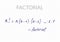 Factorial formula. Vector mathematical theorem