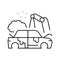 factory auto paint job line icon vector illustration