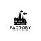 factory black vintage building vector logo design