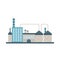 Factory building, power electricity, industry manufactory buildings flat icon isolated vector illustration